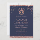 Royal Princess Rose Gold Glitter Aqeeqah | アキカ 招待状 (正面)