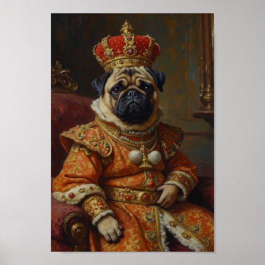 Royal Pug Portrait ポスター (正面)