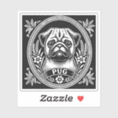 "Royal Pug Portrait" Vinyl シール (シート)