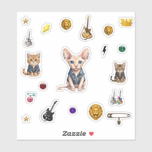 Royal  Punk-Cat Stickers シール (シート)