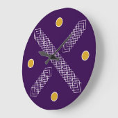 Royal Purple and Gold Geometric Art Deco ラージ壁時計 (傾斜)