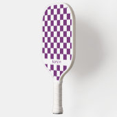 Royal Purple Checkerboard Custom Name ピックルボールラケット (左)