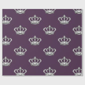 Royal Purple Crown Pattern on Purple Background ラッピングペーパー (フラット)