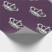 Royal Purple Crown Pattern on Purple Background ラッピングペーパー (角)