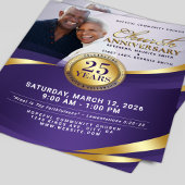 Royal Purple & Gold Church Anniversary Flyer チラシ