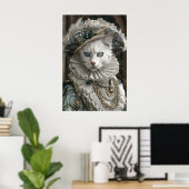 Royal Ragdoll Cat Portrait, Renaissance Pet Art ポスター (ホームオフィス)