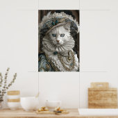 Royal Ragdoll Cat Portrait, Renaissance Pet Art ポスター (キッチン)