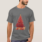 Royal Red Festive Glow: Premium Christmas Tree Tシャツ (正面)