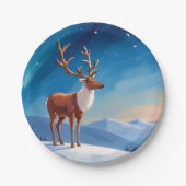 Royal Reindeer | Happy Holidays Merry Christmas ペーパープレート (正面)