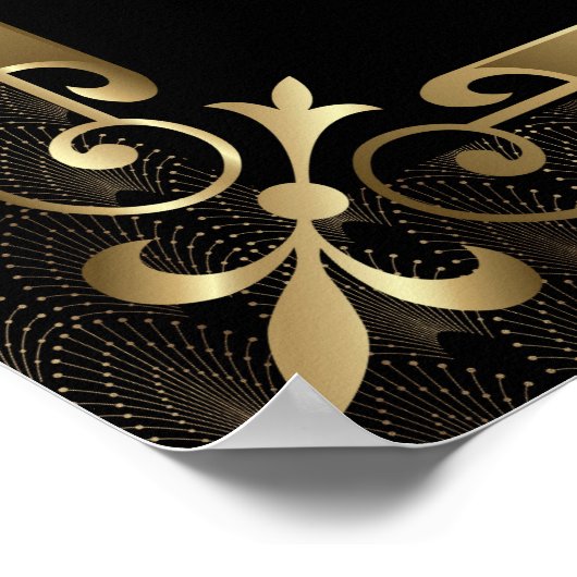 Royal Roaring 20s Gold Art Deco Welcome Sign ポスター (角)