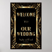 Royal Roaring 20s Gold Art Deco Welcome Sign ポスター (正面)