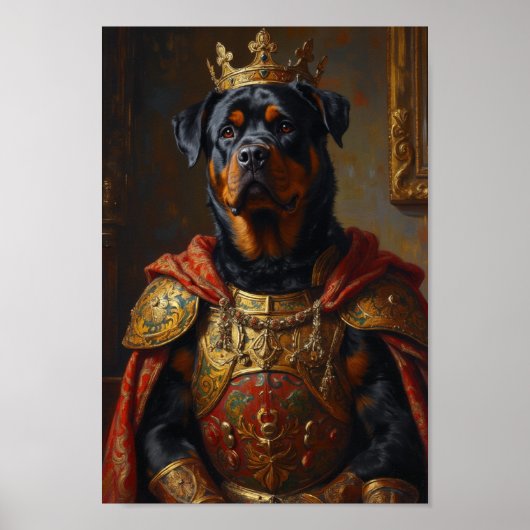 Royal Rottweiler Portrait ポスター (正面)