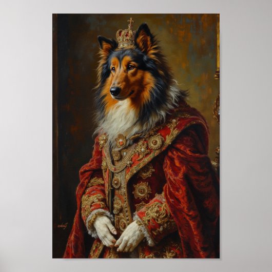 Royal Rough Collie Portrait ポスター (正面)