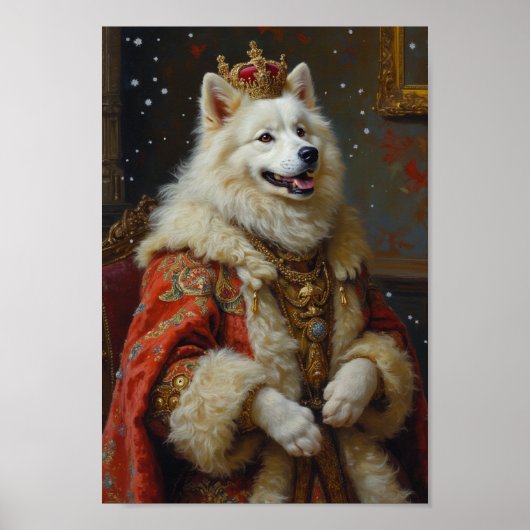Royal Samoyed Portrait ポスター (正面)