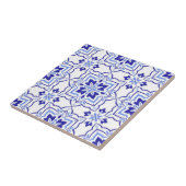 Royal Sapphire Elegant Blue Floral Mosaic タイル (側面)