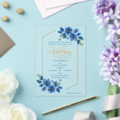 Royal Sapphire Floral Acrylic Wedding Invitation アクリル招待状 (インサイチュ (ウェディング))