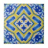 Royal Sapphire Luxurious Blue and Gold Geometric タイル (正面)