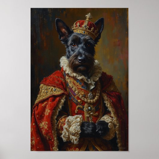 Royal Scottish Terrier Portrait ポスター (正面)