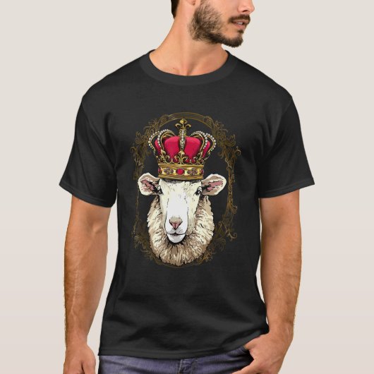 Royal Sheep King Queen Princess Lamb Farm Animal S Tシャツ (正面)