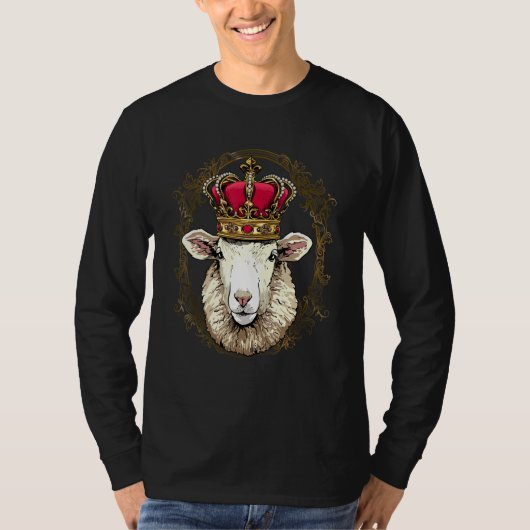 Royal Sheep King Queen Princess Lamb Farm Animal S Tシャツ (正面)
