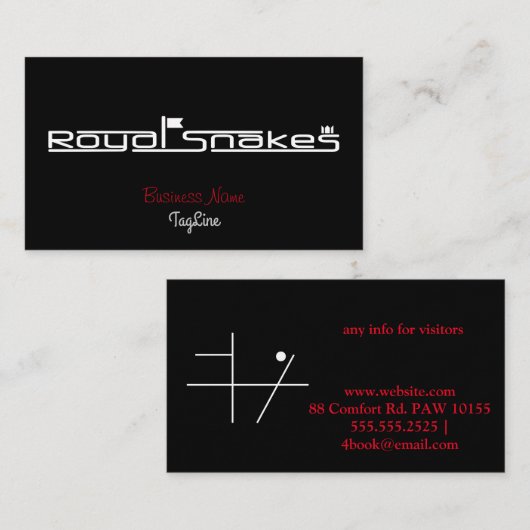 Royal Snakes Logo only Business Card 名刺 (正面/裏面)