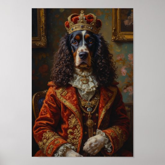 Royal Springer Spaniel Portrait ポスター (正面)