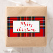 Royal Stewart Christmas Plaid PERSONALIZE Red gift ラベル (インサイチュ)