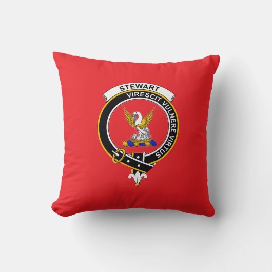 Royal Stewart Clan Badge and Motto Pillow クッション (正面)