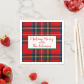 Royal Stewart Red Plaid MAKING MERRY スタンダードカクテルナプキン (インサイチュ)