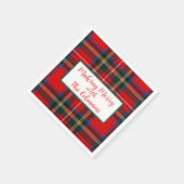 Royal Stewart Red Plaid MAKING MERRY スタンダードカクテルナプキン (角)