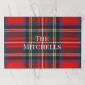 Royal Stewart Red Plaid PERSONALIZE Paper Placemat ペーパーパッド (正面)