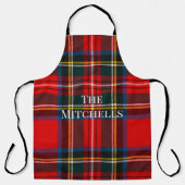 Royal Stewart Red Plaid PERSONALIZE Unisex Apron エプロン (正面)