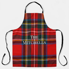 Royal Stewart Red Plaid PERSONALIZE Unisex Apron エプロン