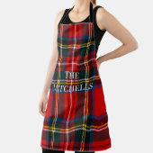 Royal Stewart Red Plaid PERSONALIZE Unisex Apron エプロン (インサイチュ)