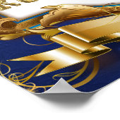 Royal Sweets-Royal Blue and Gold Party Signage ポスター (角)