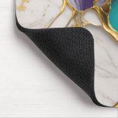 Royal Teal & Amethyst Marble with Gold Veins マウスパッド (コーナー)