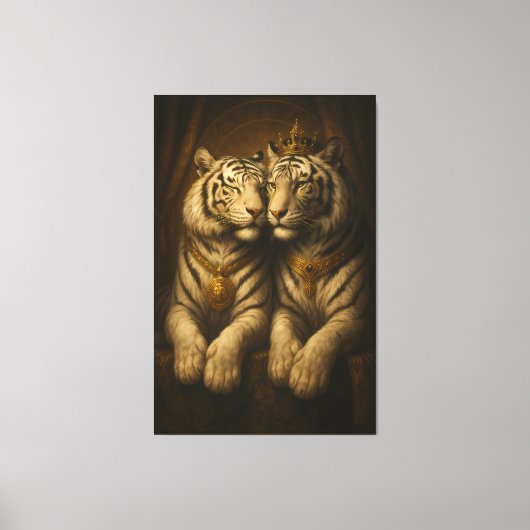 Royal White Tiger Couple • Fine Art Canvas キャンバスプリント (正面)