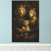 Royal White Tiger Family • Luxury Fine Art Canvas キャンバスプリント (インサイチュ (ウッドフロア))