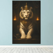 Royal White Tiger • Luxury Fine Art Canvas キャンバスプリント (インサイチュ (ウッドフロア))