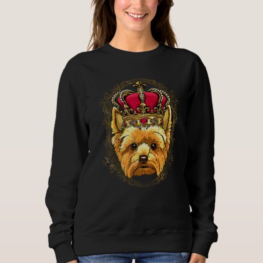 Royal Yorkshire Terrier King Queen Princess Yorkie スウェットシャツ (正面)