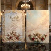 Royalcore Baroque Cherub Violin Art Wedding   招待状