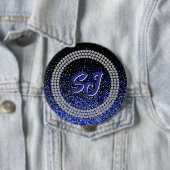 Royale Glitz Rhinestone Monogram Button 缶バッジ (インサイチュ)