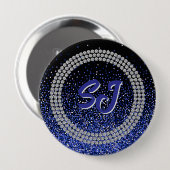 Royale Glitz Rhinestone Monogram Button 缶バッジ (正面&裏面)