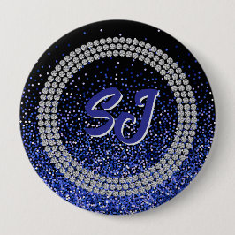 Royale Glitz Rhinestone Monogram Button 缶バッジ