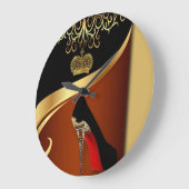 Royalityパリのハイヒール及び金ゴールドの王冠 ラージ壁時計 (傾斜)