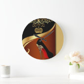 Royalityパリのハイヒール及び金ゴールドの王冠 ラージ壁時計 (ホーム)