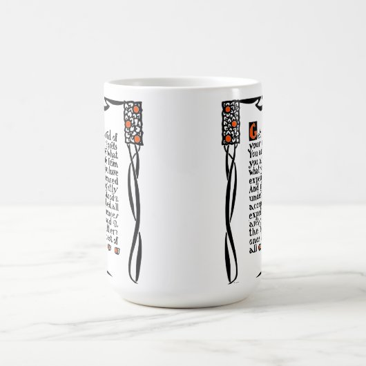 Roycroftのモットーのマグは、"取り払いますあなたの後悔"を コーヒーマグカップ (中央)