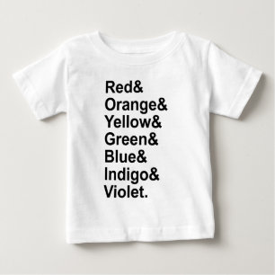 ROYGBIV 赤 オレンジ 黄色 緑 青 藍 紫 ベビーTシャツ