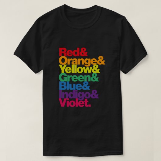 ROYGBIV Rainbow on Black Essential Tシャツ (デザイン正面)