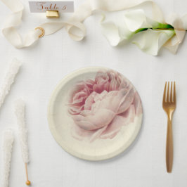 Roze Roos (1792) – タイムレスヴィンテージ植物芸術 ペーパープレート